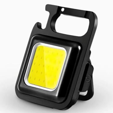 Imagem de Lanterna LED multifuncional USB recarregável COB Mini chaveiro luz