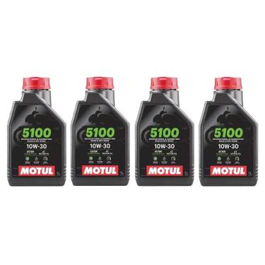 Imagem de Kit com 4 Litros Óleo Motul 5100 10w30 Semi-sintético cb500 cb500X cb500F cb500R cb 600f hornet cb 650 cbr 650 transalp