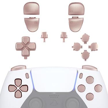 Imagem de eXtremeRate Botões de substituição D-pad R1 L1 R2 L2 Opções de compartilhamento de botões de rosto para controle PS5, conjunto completo de botões de reparo com ferramentas para controle PlayStation 5