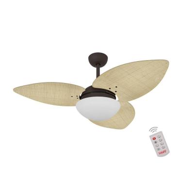 Imagem de Ventilador de Teto Casa H 120cm 3 Pás 3 Velocidades Marrom Dormamu 220V com Luminária