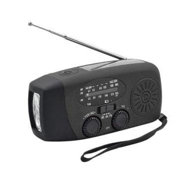 Imagem de CIADAZ Rádio de manivela de emergência com lanterna LED para emergência AM/FM NOAA Rádio meteorológico portátil Rádio dínamo com carregador de telefone de banco de potência de 2000mAh USB carregado