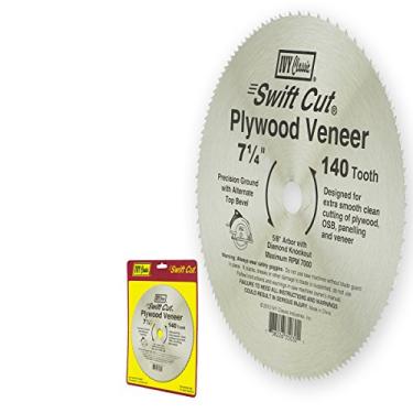 Imagem de IVY Classic 35031 Lâmina de serra circular de corte rápido de 140 dentes de madeira compensada e folheado de corte rápido com mandril de diamante de 1,5 cm, 1/cartão, prata