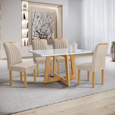 Imagem de Conjunto Mesa Arizona 120cm com 4 Cadeiras Arizona Tampo Smart Plus co