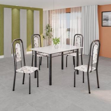 Imagem de Conjunto Sala de Jantar com 4 Cadeiras Lara - Soma Móveis