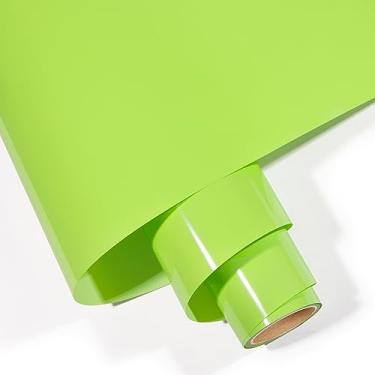 Imagem de Gatichetta Rolo De Vinil Para Transferência Térmica, Ferro Em Htv 30,5 Cm X 1,8 M, Pu Suave Camisetas, Fabris, Designs Faça Você Mesmo, Compatível Com Máquinas Prensa, Verde-Lima