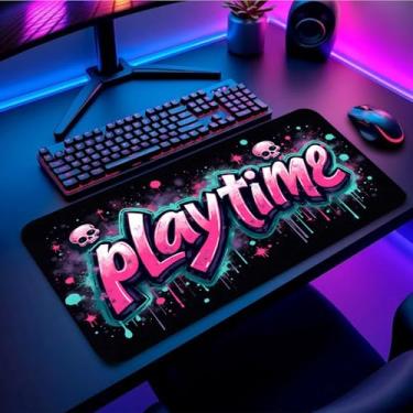 Imagem de Mouse Pad Gamer Premium Play Time Frase 120X40