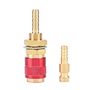 Imagem de Ymiko M6 Gás Água Quick Connector Set Latão Soldagem Tocha Acessórios para MIG TIG Soldador Tocha Água Refrigerado Adaptador Mangueira Conector Ouro Azul Vermelho (Vermelho)