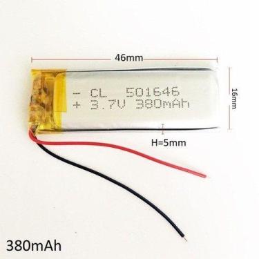 Imagem de Bateria 501646 Chaveiro Óculos 3,7v  380mah - bgb