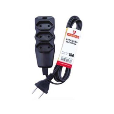 Imagem de Extensão Paralelo 2 X 0,75mm Preta - 3 Metros - Cabo 10A / 250V - Mega
