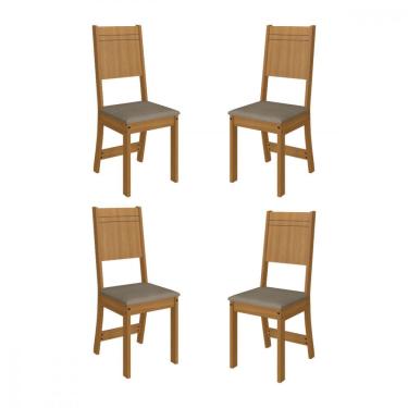 Imagem de Kit 4 Cadeiras Evora Freijo Tecido Velveten Cacau Indekes