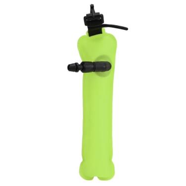 Imagem de Mini Scuba mergulho SMB Marcador de superfície bóia Nylon à prova d'água cor brilhante cor de alta visibilidade Bóia de flutuação para atividades subaquáticas (Amarelo fluorescente)
