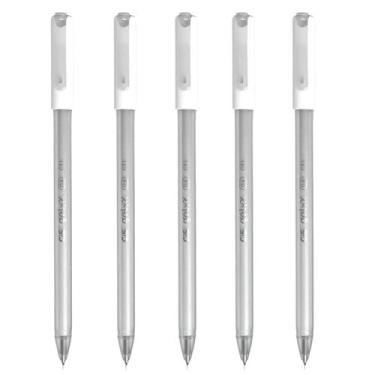 Imagem de Kit 05 Caneta Gel Branca CiS Gelyx 0.8mm Ponta Média Escrita Macia Ide