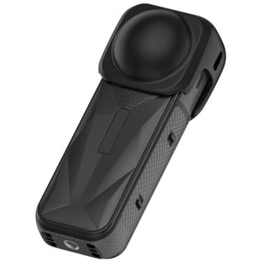 Imagem de LOKEKE Compatível com tampa de lente Insta360 X5, capa protetora de silicone, capa protetora compatível com lente Insta360 X5 (preto)