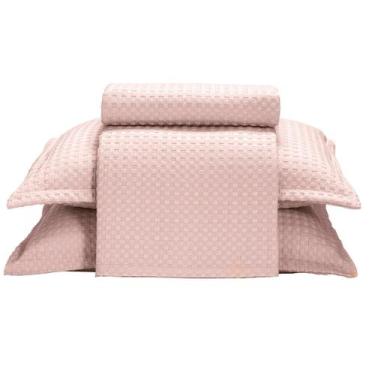 Imagem de Kit Colcha Queen Döhler Provença Rosa Claro 3 peças