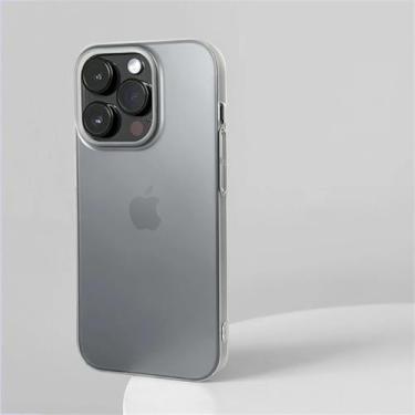 Imagem de HPQWN Capa super fina com jato de areia para iPhone 16, transparente e fosca (para iPhone 16/fosco e transparente para PC)