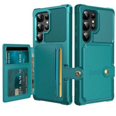 Imagem de HJZSZX Para Galaxy A55 5G Capa tipo carteira com bloqueio de cartão Flip Capa tipo carteira com suporte para cartão (para Galaxy A55 5G/verde)