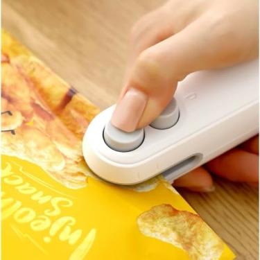 Imagem de Kit 2 Mini Seladoras Plásticas Portáteis Sem Fio para Fechamento de Embalagens