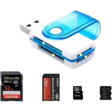 Imagem de Leitor Adaptador Cartão de Memoria USB 32 em 1 Pc Rapidez Na Tranferencia De Dados. Cores : Verde,Vermelho,Azul,Rosa e Laranja.