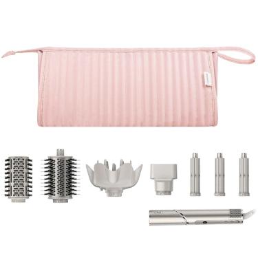 Imagem de Mala de viagem Lexeeco Dyson Airwrap com secador de cabelo Shark rosa