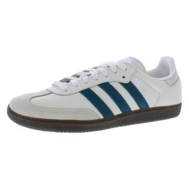 Imagem de Adidas Sambae feminino (branco nuvem/azul-petróleo/branco maravilha, sistema de tamanho de calçados dos EUA, adulto, masculino, numérico, médio, 39) (branco nuvem/azul-petróleo/branco maravilha,