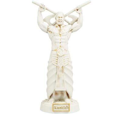 Imagem de Estátua Xangô Imagem Umbanda Candomblé Orixá (Cor Mármore Dourado)