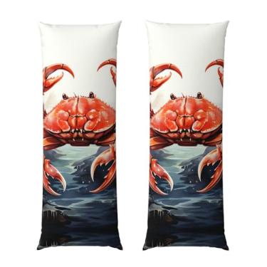 Imagem de Capa de travesseiro corporal com zíper oculto, fronha longa de microfibra macia e respirável para travesseiro corporal, capas de travesseiro de caranguejo vermelho do mar para dormir, presente de cama