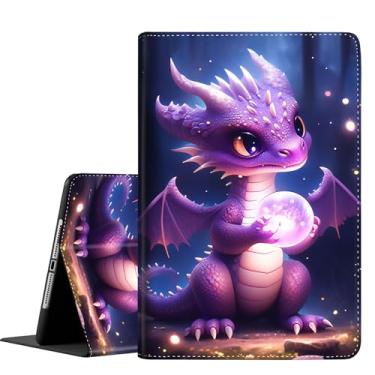 Imagem de Capa para Samsung Galaxy Tab S10 Plus 2024/ S9 Plus / S9 FE Plus 5G 12,4 polegadas 2023, capa fina dobrável com suporte para despertar/hibernar automático para tablet S10+/S9+/S9 FE+, dragão roxo bebê