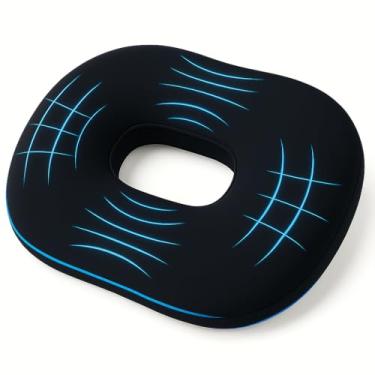 Imagem de Lyvero Almofada de assento de espuma viscoelástica para cadeira de escritório – cóccix, ciática e alívio de dor nas costas – almofada ergonômica para sentar por muito tempo, assento de carro, jogos