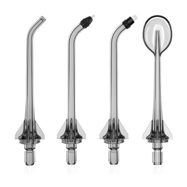 Imagem de Pontas de substituição para Nicwell, Oralfree, WELLFINE, Hangsun, Tovendor Water Flosser, cabeças de substituição para irrigador oral Jet Tip (combo com 4 pontas)