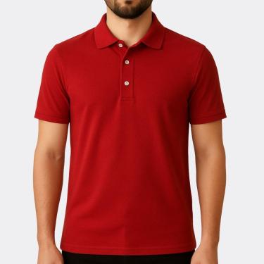 Imagem de Camisa Polo Masculina Manga Curta Clássica com Gola e Botões Conforto e Estilo-Masculino