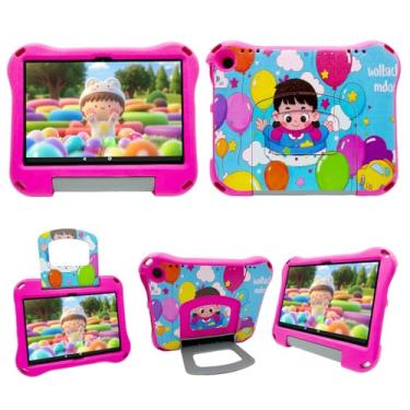 Imagem de Capa para tablet Fire HD 8 para crianças, capa para Amazon Fire HD 8 (versão 2024/2022/2020, 12ª/10ª geração). (Incompatível com iPad e TCL) leve e à prova de choque conversível com suporte para