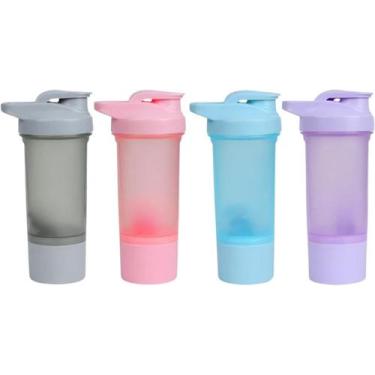 Imagem de Coqueteleira Whey Shaker Academia Compartimento Suplementos Divisórias