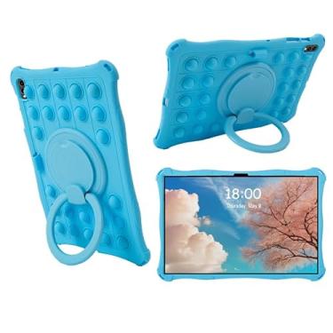 Imagem de Misenya Capa para tablet Samsung Galaxy Tab S9 FE+/S9+ Plus/S8 Plus/S7 FE +/S7 Plus 12,4 polegadas capa multifuncional para crianças (azul)