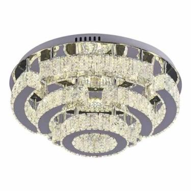 Imagem de Plafon Led Guilin 55W 3000K 3600Lm Cromado Com Cristal Eletrorastro