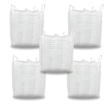 Imagem de Kit 5 Big Bag Saco Grande 1000Kg Jumbo Reforçado Para Grãos, Areia, Co