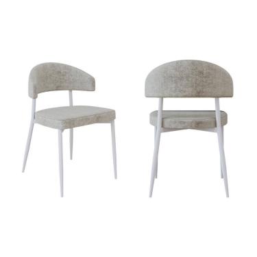 Imagem de 2 Unidades Cadeira Bless Fixa C/4 Pés 53 X 55 X 78cm Pés Brancos. Lautrec Off White Lautrec Off White