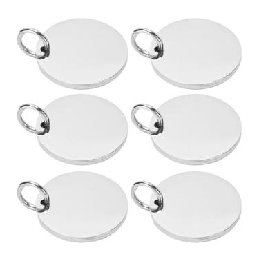 Imagem de Eujgoov 20 PCS 30mm de Aço Inoxidável Redondo Com Loops Suspensos de Espelho Diy Gravação Redonda Adequada para o Laboratório Bambu H2D