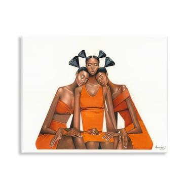 Imagem de Stupell Industries Design de arte de placa de parede de irmandade de diamante negro por Manasseh Johnson Sr, 28 x 35 cm