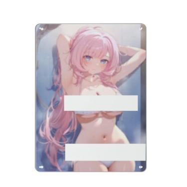 Imagem de Anime Sexy Bikini Hot Girl Pinup Girl Metal Tin Sign Wall Art Poster Decor for Home Bar Club Bedroom Bathroom Man Cave Otaku 30,5 x 40,6 cm, AN062