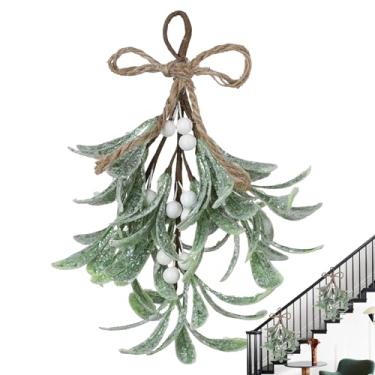 Imagem de Rrlihjgu Picareta de visco artificial | Ramos florais das hastes das hortaliças do Natal - Ramos florais falsos, flores falsas decorativas para férias, decoração de festa, casa