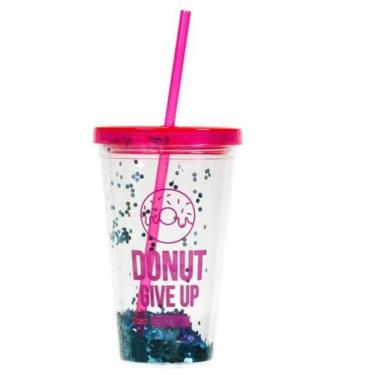 Imagem de Copo Com Canudo Rosa Glitter Dermiwil 37741