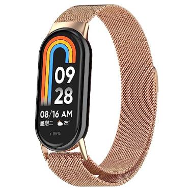 Imagem de Pulseira NSmart magnética em aço inoxidável compatíveis com MI BAND MI BAND 8 / MI BAND 7 / MI BAND 6 / MI BAND 5 / MI BAND 4 / MI BAND 3 / MI BAND 2 - New version (Rose Gold, MI BAND 8)