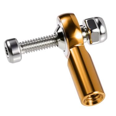 Imagem de FOCMKEAS Lever Steering Linkage Tie Rod End Ball Head End, M2 2.0xL15mm Tie Rod End Ball Head Holder, Aluminum Thread Ball Joint with M2 Screws for RC Model Car Boat Airplane Gold