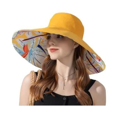 Imagem de Chapéu de Pescador Feminino Xinbaoguan - Dupla Face, Aba Ampliada, Pol