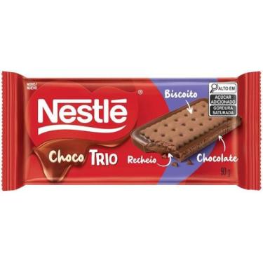 Imagem de Tablete de Chocolate ao Leite ChocoTrio bolacha 90g - Nestle