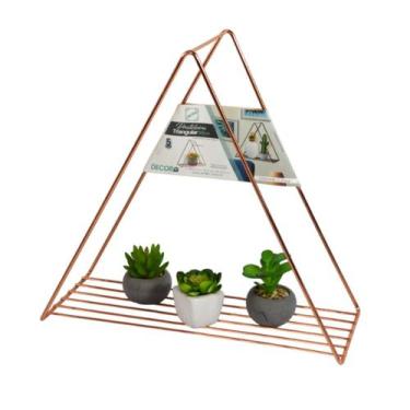 Imagem de Prateleira de Parede Triangular Rosé Nicho Metal 40cm - Nico Store Bra