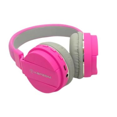 Imagem de Headphone Estéreo Bluetooth KA-933 com Microfone, Cartão de Memória, Cabo P2 e Controle (Rosa)