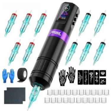 Imagem de Kit De Máquina De Tatuagem Ajustável Com 3 Modos De Memória, 10 Agulha