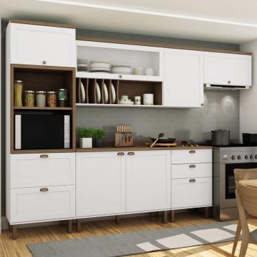 Imagem de Cozinha Completa Filadélfia 7 Portas 4 Gavetas Branco - Panorama Móveis