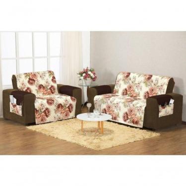 Imagem de Protetor Capa De Sofa Aquarela Visual na cor Estampado 2 E 3 Lugares -